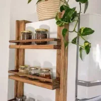 شلف جا ادویه رو یخچالی چوبی