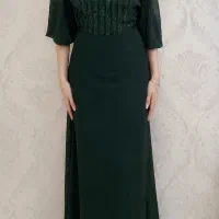 لباس مجلسی سبز زمردی