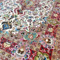 جفت ۹ متری دستباف طرح تلفیقی گل ابریشم