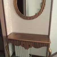 کنسول و آینه تمام چوب طلایی