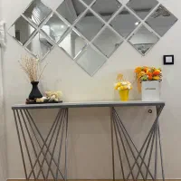 کنسول استیل با صفحه طرح سنگ مرمر