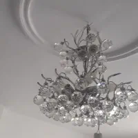 لوستر ۶شعله و ۴شعله همشکل استیل و کریستال اتریشی