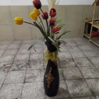 گل با گلدان