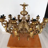 لوستر قدیمی ده شاخه سالم