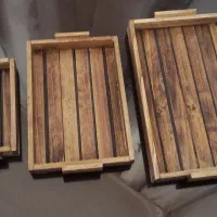 سینی چوبی سه تایی