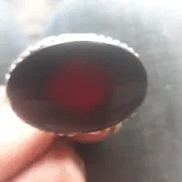 سکه پهلوی نقره و انگشتر دوقاب عقیق سرخ