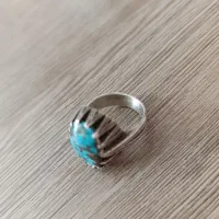 انگشتر فیروزه بارکاب نقره
