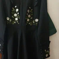 پیراهن مشکی شیک با گلدوزی گل