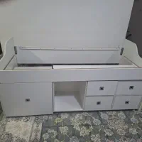 تخت یک نفره نو با کشو و تشک
