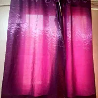 پرده ساتن لمه شاین دار بنفش تمیز و سالم