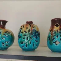 ست اکسسوری چوبی جاشمعی گلدان