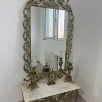 آیینه وشمعدان برنجی(برنز)..نو