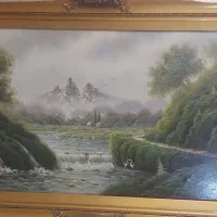 تابلو نقاشی بزرگ رنگ روغن استاد داداشی