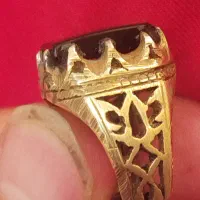 انگشتر رکاب طلا سنگ شبق مصری قدیمی