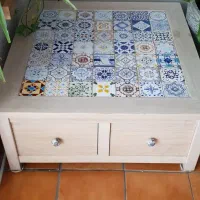 میز مربع تمام چوب راش وایت واش