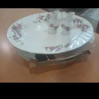 سه عدد دیس چینی گل قرمز