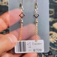 گوشواره عصایی زیر یک گرم با آویز همراه گل لیزری