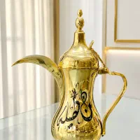 دله قهوه عربی طلایی بن و هیل سایز بزرگ  اصل