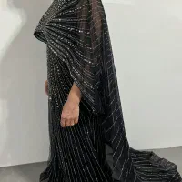 پیراهن مجلسی زنانه نگین کاری شده سایز 44 .46 و48