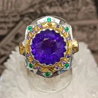 انگشتر فاخر آمیتیس آمیتیست یا گوهر ارغوانی