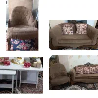 مبل راحتی ۷نفره همرا با جلومبلی و۴عدد عسلی