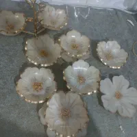 هفت سین و اردو خوری رزینی و زیر لیوانی استند دار