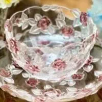 سلام،سه عدد کریستال والتر گل برجسته اصل آلمان