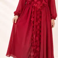 پیراهن دخترانه حریر مجلسی و کفش مجلسی