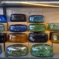 جای دستمال کاغذی شیشه ای دست ساز حراج شده