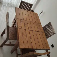 میز غذاخوری چوبی ۴نفره قابل تبدیل به ۶
