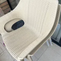 ۶ صندلی و میز ۶ نفره جنع شو پلیمری حصیری ۶ نفره
