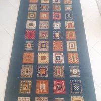 قالیچه طرح دار زمینه ابی