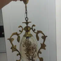 لوستر حبابی سه شاخ برنز