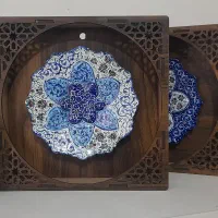 گلدان و بشقاب میناکاری