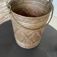 سطل اشغال مسی قلمکاری طرح هخامنشی