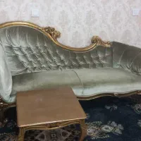 مبل استیل چوب راش ورق طلا