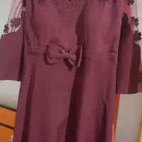 فروش پیراهن بلند ماکسی رنگ زرشکی سایز ۴۶ الی ۴۸