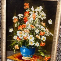 تابلو فرش گل ابریشم