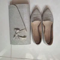 کیف و کفش ست نقره ای
