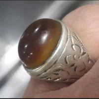 انگشتر عقیق جزع یمنی کهنه