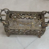 جای دستمال کاغذی و سطل آشغال برنجی