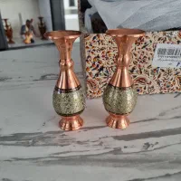 ست گلدان خاتم کاری مسی