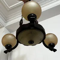 لوستر سهشاخه چوبی