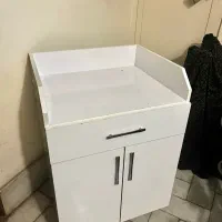 ترولی سفید چوبی
