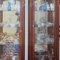 دو عدد ویترین تمام چوب منبت