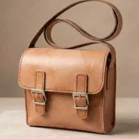 کیف دوشی چرم طبیعی گاوی دست‌دوز