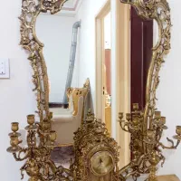 آینه وشمعدان برنز