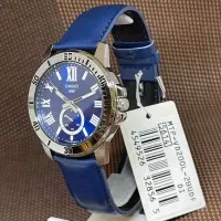 ساعت مردانه کاسیو مدل MTP-VD200Lبا بند چرم سرمه ای