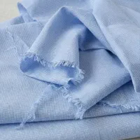 پارچه تترون *نخ خالص* پینترستی آبی چهارخانه عرض۱۶۰
