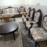 مبل استیل چوبی در حد نه نفره